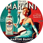 Tin Metal Signs Home Décor 8x8 Vintage Martini Bianco Cocktail Aluminum Wall Art