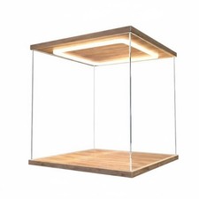 Figurenvitrine LED Beleuchtet Acryl 360 Sicht Stapelbar f&uuml;r Sammlung