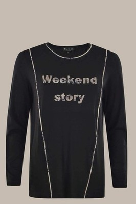 Damen Shirt mit Paspel Wording ''JOY OF Life Weekend'' Hajo Mode
