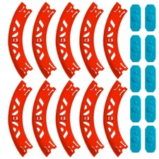 Curve Track Set Pieces for Hot Wheels Curved Red + Connectors (10-Pack)