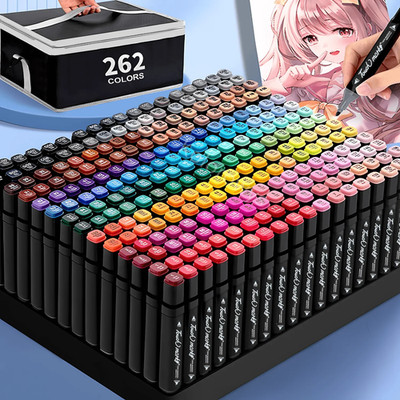 262 Farben Marker Stifte Filzstifte Alkohol Marker Set Twin Tip Für DIY Graffiti
