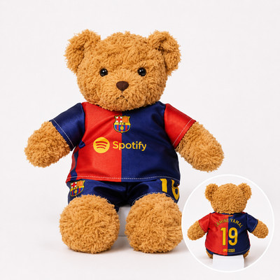 Lamine Yamal Barcelona #19 Teddy Bear Plush 35CM Soccer Football Fan Gift