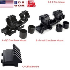 1"/30mm Dual Ring PEPR/Quick Release Cantilever Scope Mount/5 Slot Offset Mount