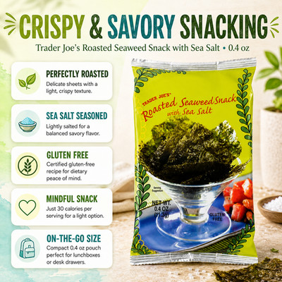 Trader Joe's Roasted Seaweed Snack with Sea Salt 0.4 oz