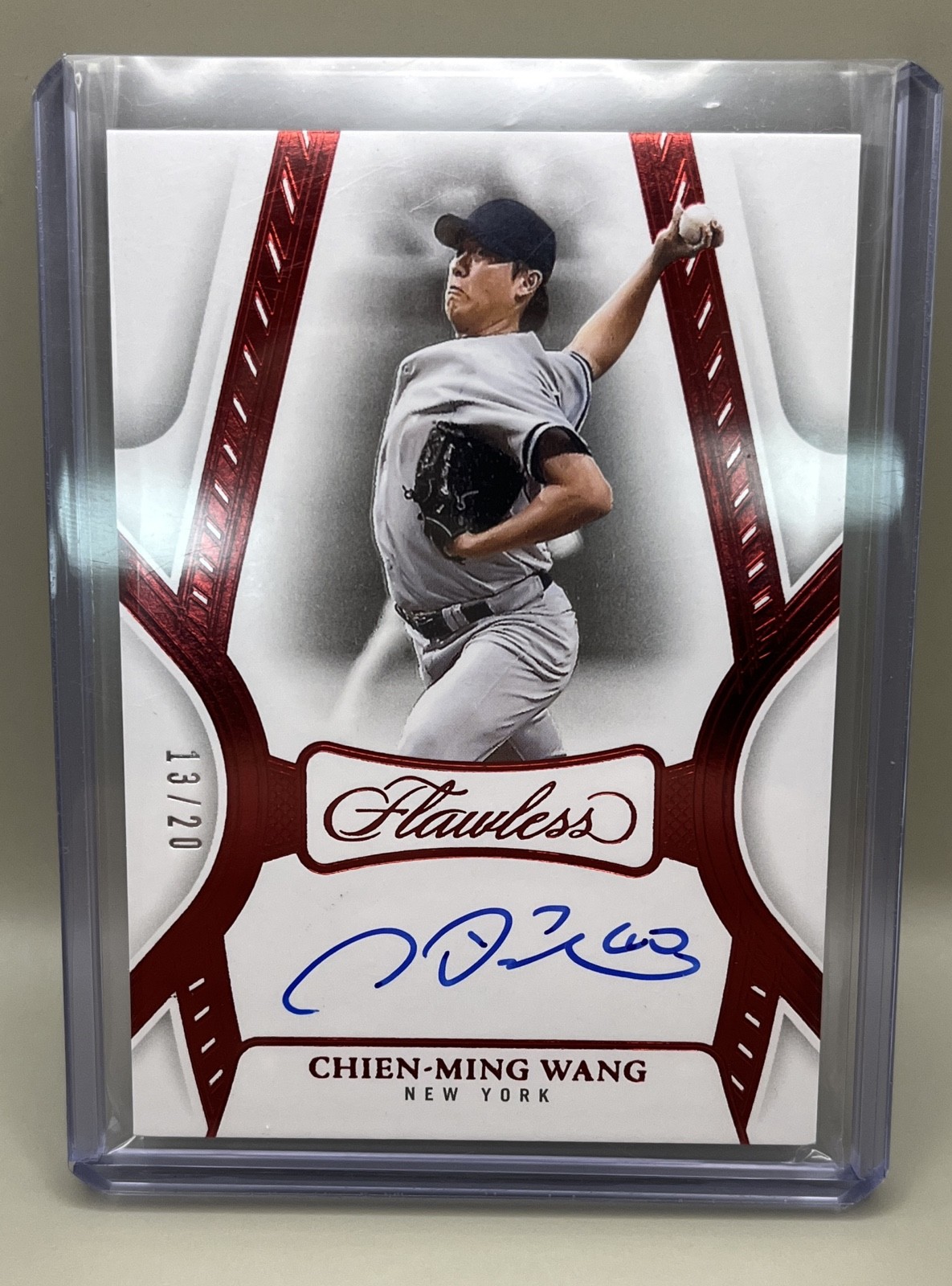 2023 Panini Flawless - Achievements Chien-Ming Wang #FA-CW Ruby /20 Auto