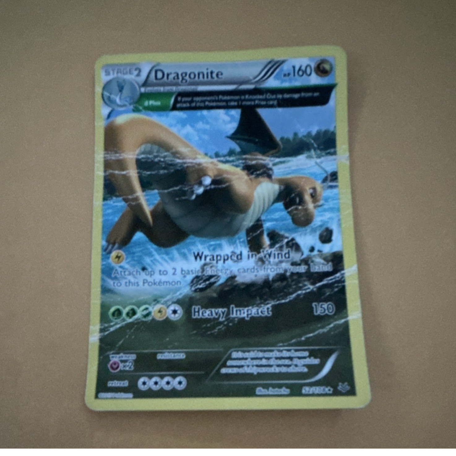 Pokémon TCG Dragonite Holo Rare Roaring Skies 52/108 160HP Δ Plus English