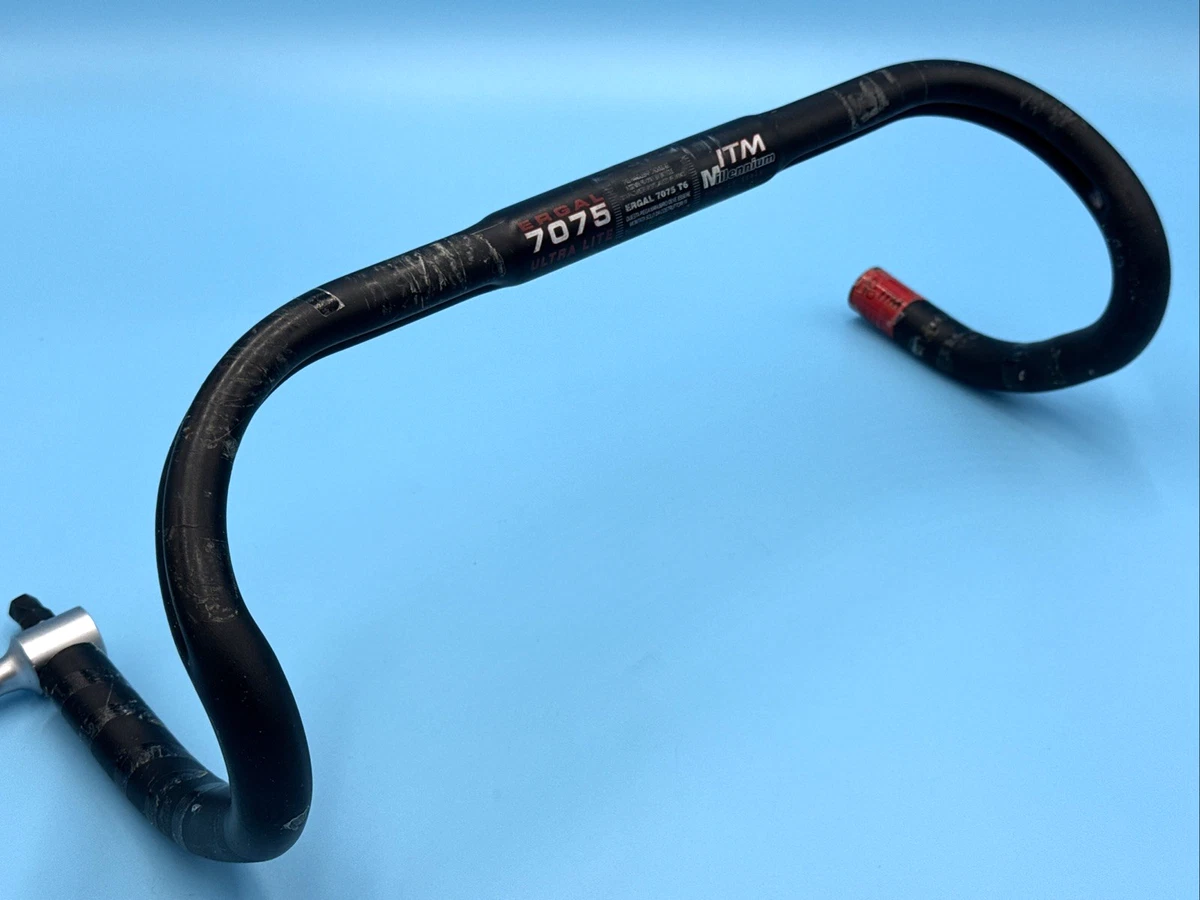 Guidon De Vélo De Course ITM Modèle E5 Noir - Ancien, Aluminium Made In Italy - Occasion