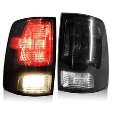 Pair Smoked Tail Lights w/Bulbs for 2009-2018 Dodge Ram Black