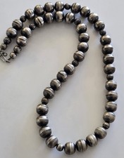 STERLING Old Pawn Handmade NAVAJO Vintage 10mm Bench Bead 22