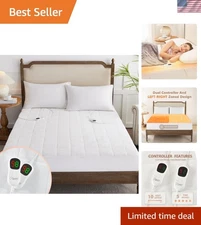 Indulgent King Size Coral Fleece Heated Mattress Pad - 5 Heat Settings & Safety