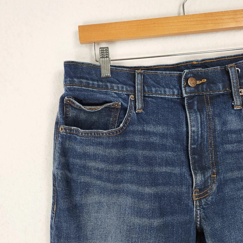 J Crew Jeans Mens 32X34 Blue Flex Straight Leg Dark Wash Ankle Denim Casual - Image 2 of 4