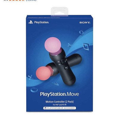 Sony PlayStation Move Motion Controllers 2-Pack Black/White for PS4 & PS VR New