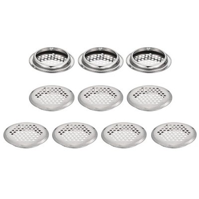 10pcs Circular Air Vents 2.1'' Stainless Steel Louver Soffit Vent, Silver