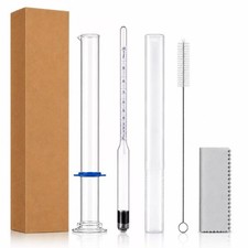Hydrometer Alcohol Meter Kit 0-200 Proof  0-100 Tralles - Precision Testing