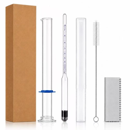 Hydrometer Alcohol Meter Kit 0-200 Proof & 0-100 Tralles - Precision Testing