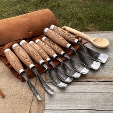 Bent Gouges Hand Forged 52100 Steel Spoon Bowl Carving Set or Single 10-45mm