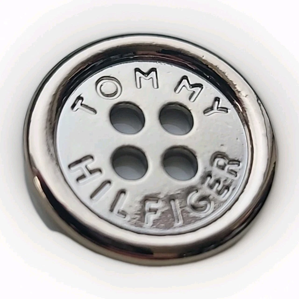 (2x) Tommy Hilfiger Silver tone Metal Replacement button 23mm 15mm - Image 4 of 4