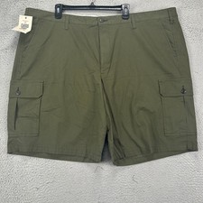 Dockers Shorts Cargo Mens 50 Big Tall Olive Green Flat Front Stretch Pocket NEW