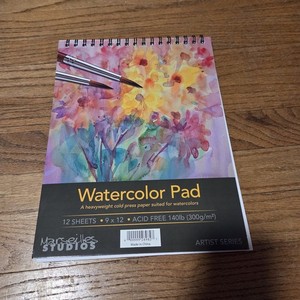 Unused Marseilles Studios Watercolor Pad - 12 Perf. Sheets 9inx12in Acid Free