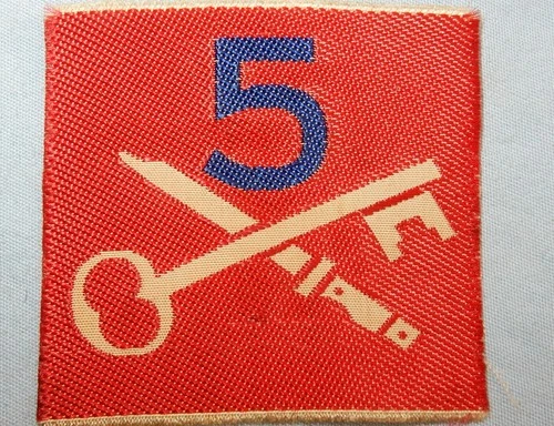 WW2 5th INFANTRY BRIGADE FORMATION SIGN MILITARY BADGE PATCH WORLD WAR II