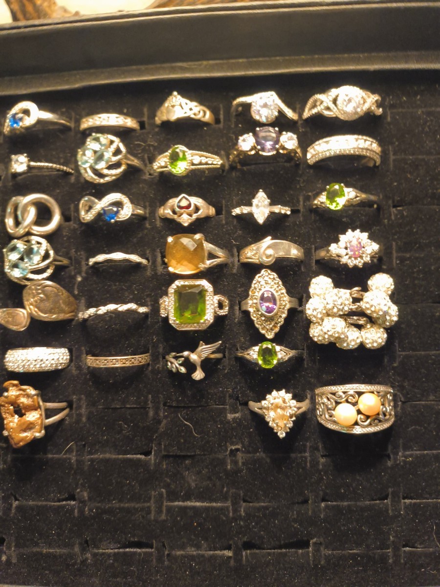39 Sterling Silver Rings Various Ages Various Sizes View 2