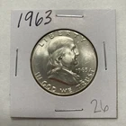 1963 Franklin Half Dollar 90% Silver 50c Coin