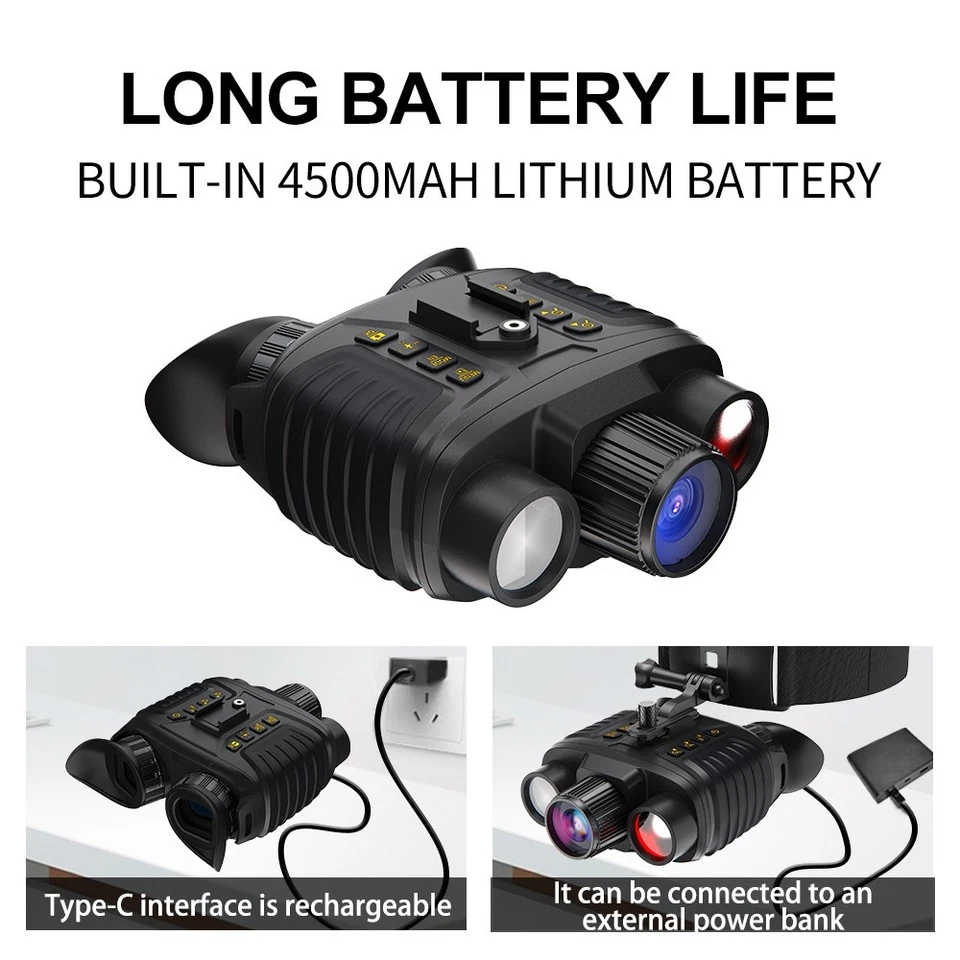 NV8360 Infrared Night Vision Binoculars 4K Head Mounted Goggles 8X Zoom 300M - Image 3 of 4