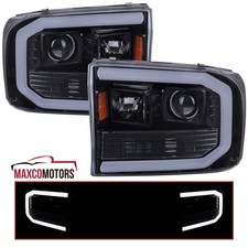 Black Smoke Projector Headlight Fits 1999-2004 Ford F250 F350 F450 Superduty Led