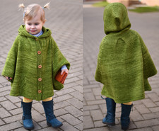 Knitting Pattern - Hearts Queen Poncho (Toddler and Child sizes)