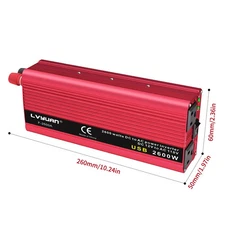 LVYUAN F-2600A 2600W Power Inverter DC 12V to AC 110V with USB Port
