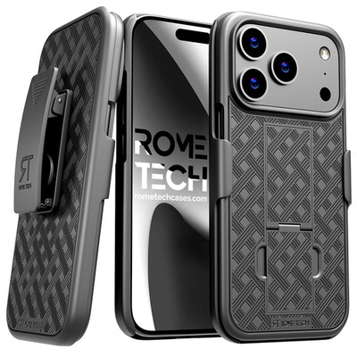 For iPhone 17 Pro Max 17 Pro 17 Air Holster Belt Clip Combo Case w/Kickstand