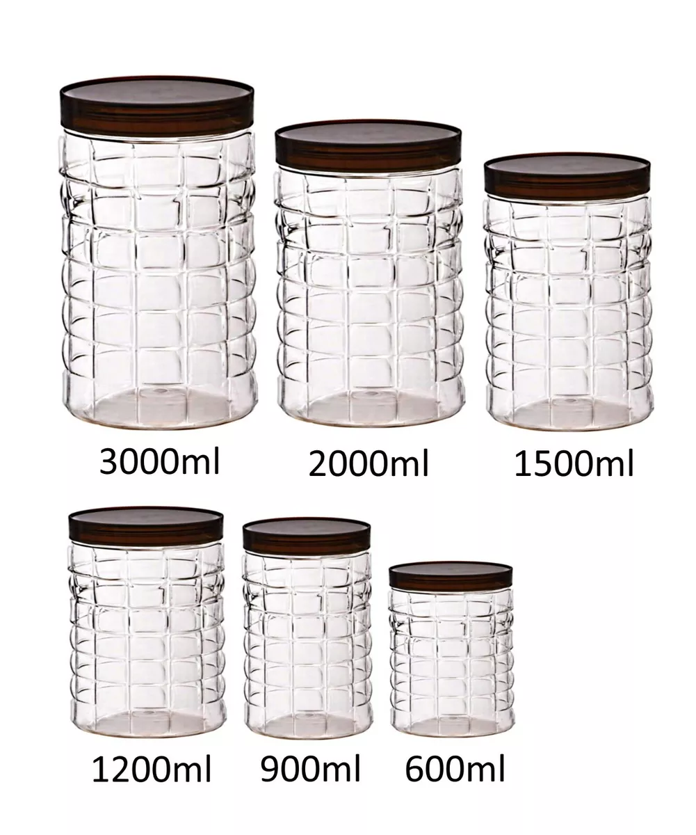 Large clear 2024 plastic storage jars