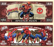 USA 1 Million Dollar banknote 'Spiderman' (Peter Parker) - NEW - UNC & CRISP