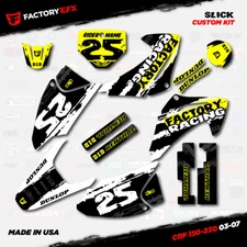 White Yellow USA Slick Racing Graphics Kit fits Honda CRF150 03-07 CRF 150 decal