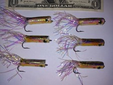 6 ea blue crystal pencil poppers , hard foam epoxied body popper. 