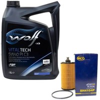 MotoröL Set 5W40 5 Liter + ÖLfilter SH 4104 P FüR Chevrolet Cruze Trax Aveo 1.6