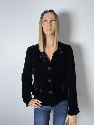 Wrap Jacke Blazer Schwarz Nici Rosen Schwarz Seide / Rayon Xl