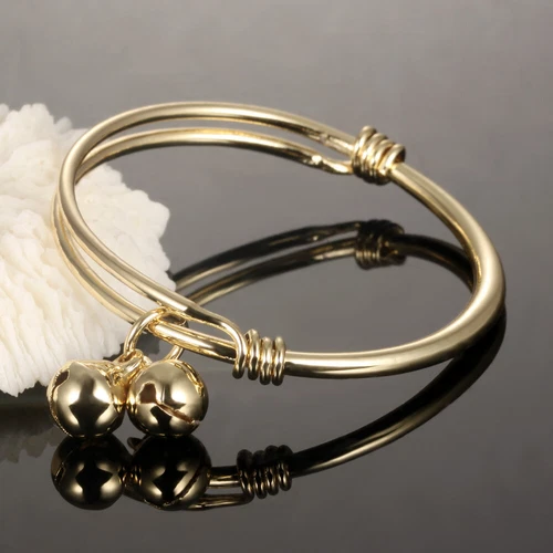Baby Girl Boy Bangle Classical Gold Color Bells Pendant Children Jewelry Anklet