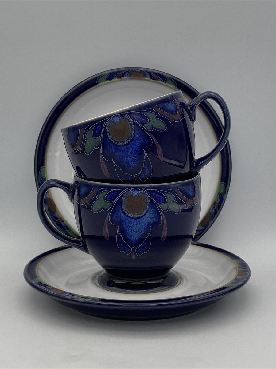 Vintage Denby England Pottery Baroque Stoneware Tea Cup Saucer