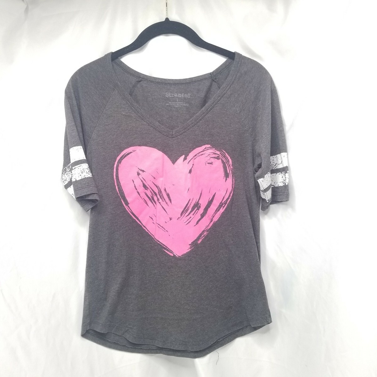 STRANDED Heart Graphic Tshirt, Wmns Sz L [B25] | eBay