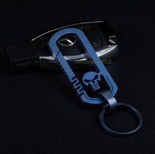 Outdoor CNC Titanium TC4 Skull Key Carabiner w/ Key Ring Fast Hanging EDC Tool