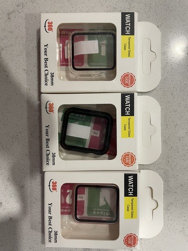 3 NEW Apple Watch Series 3 / 2 Tempered Glass Screen Protector Case 38mm