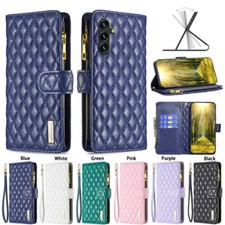 For Samsung Galaxy "A"Series Zipper Magnetic Leather Flip Card Wallet Case Cover