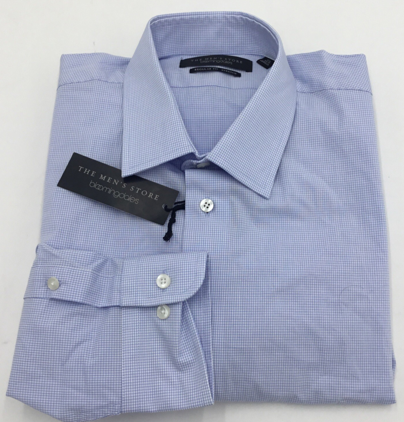 Мужская рубашка обычного кроя из магазина Bloomingdales, синяя, (17,5 дюйма, 34-35)