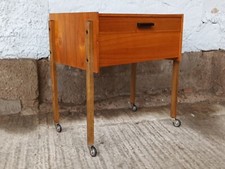 Nähtisch Vintage Sideboard Retro Schmuckkästchen Nähwagen Danish Nussbaum 60er 3