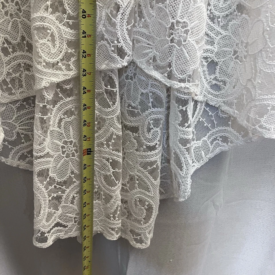 Victoria’s Secret Cream Ivory Lace Swimsuit Cover Up Gown With Ties Resort Wear - Image 4 of 4