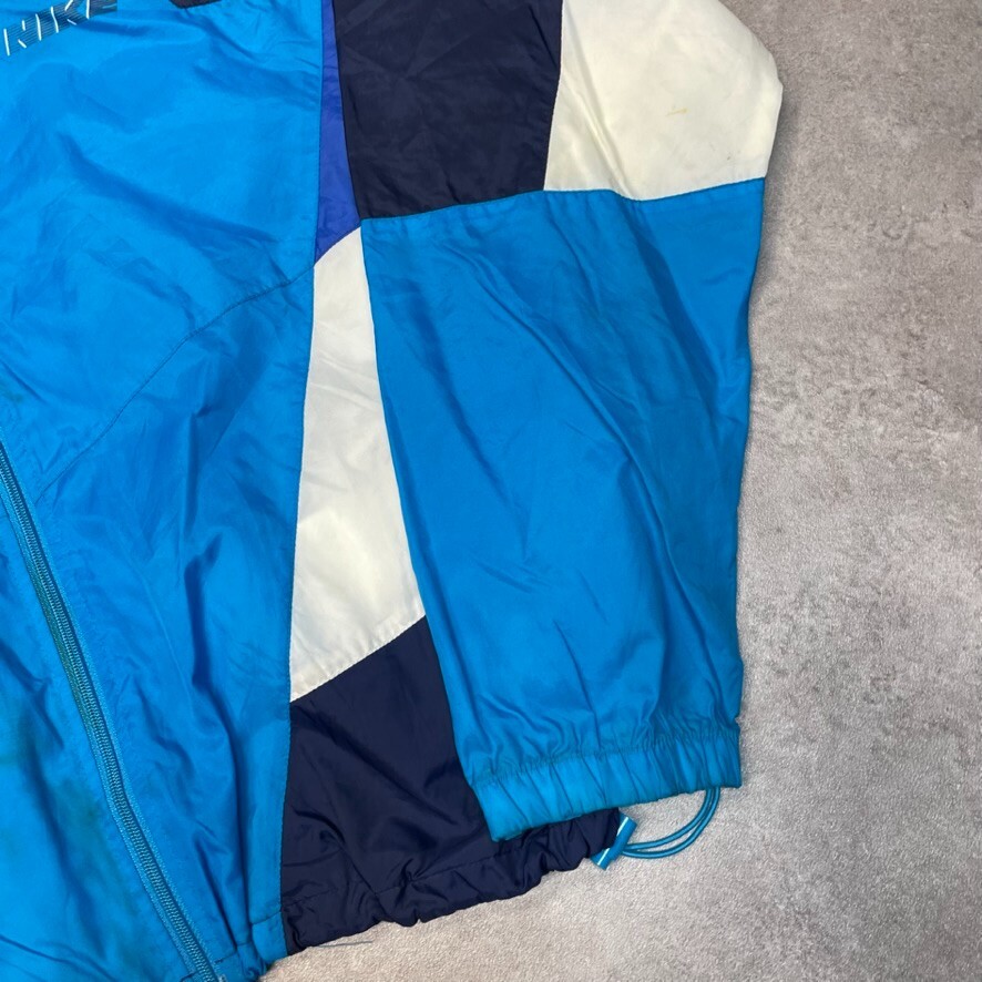 Nike Track Jacket Mens 80s Small Swoosh Vintage Full Zip Windbreaker Blue XL image 5