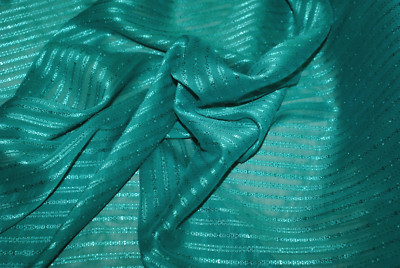 5m BULK BUY - EVER GREEN Shimmer Georgette Fabric, Flow + Drape, 1.38cm Wide