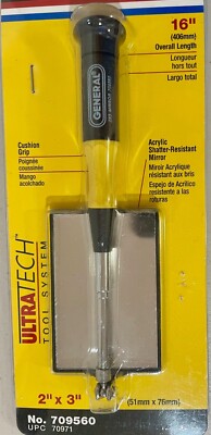 Ultra Tech 2 in. x 3 in. Telescoping Rectangular Inspection Mirror. Extents Up 