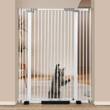 51.18" Extra Tall Cat Gate for Door Way Auto Close, 30"-40" Adjustable Width ...
